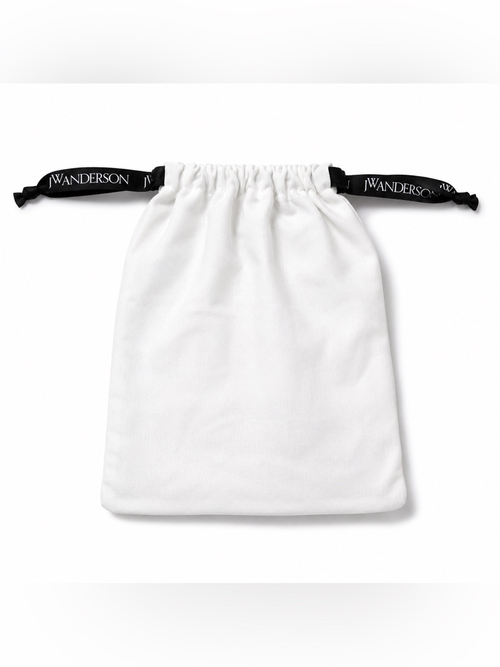 J.W. Anderson White Drawstring Dust Bag Storage Pouch Large Logo Ribbon